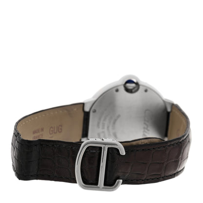 Stainless Steel Alligator 36mm Ballon Bleu De Cartier Automatic Watch Brown