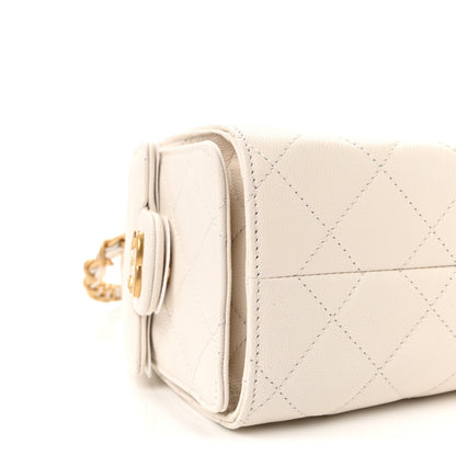 Caviar Quilted Mini Chanel 25 Handbag White