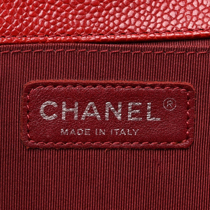 Caviar Quilted Medium Boy Flap Red