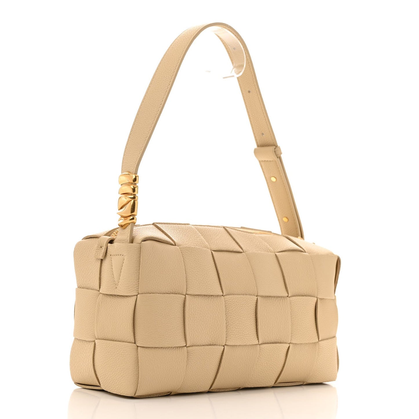 Grained Calfskin Maxi Intrecciato Brick Cassette Bag Porridge