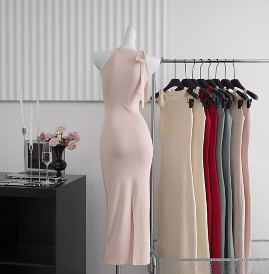 2025 new style slim sexy knitted dress long sleeve suspender skirt R0300