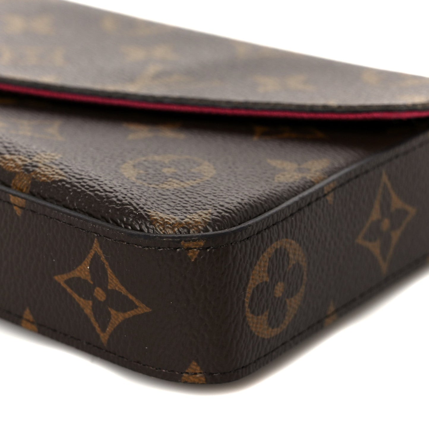 Monogram Pochette Felicie Chain Wallet Fuchsia
