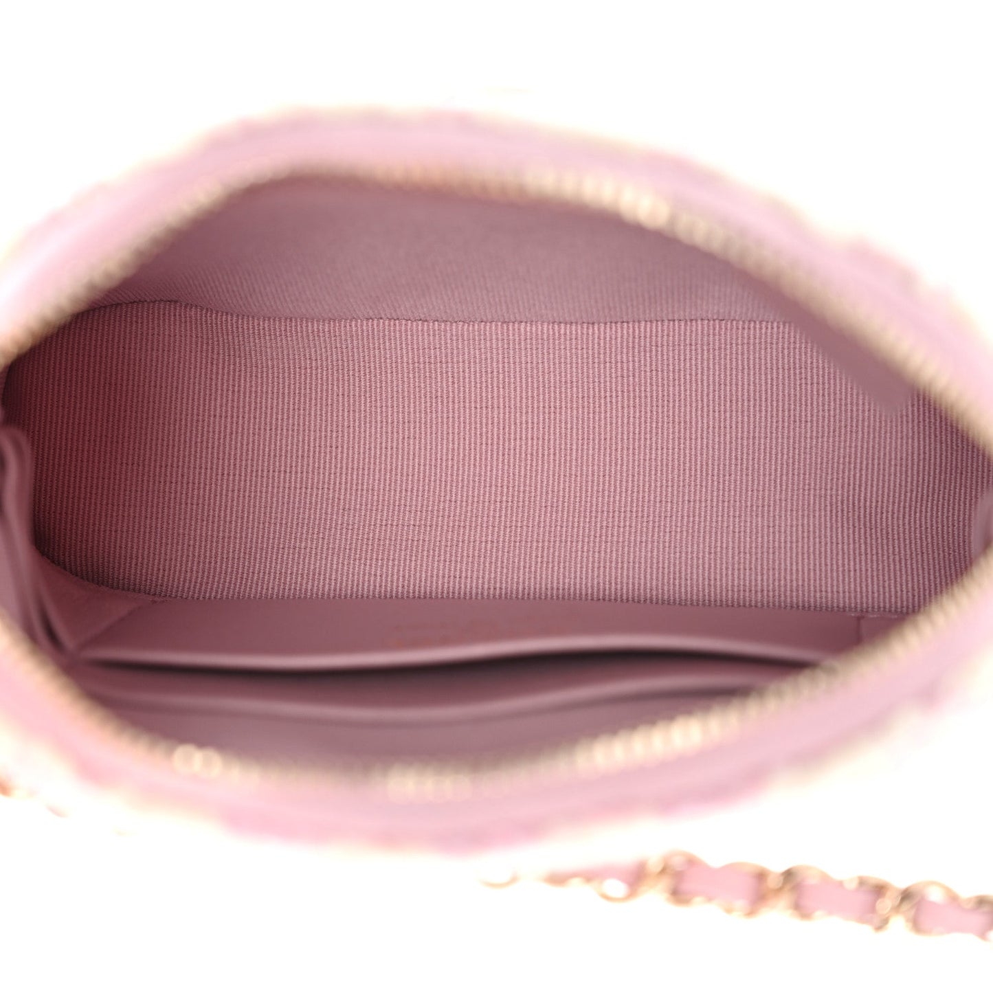 Tweed Quilted Mini Clutch With Chain Pink