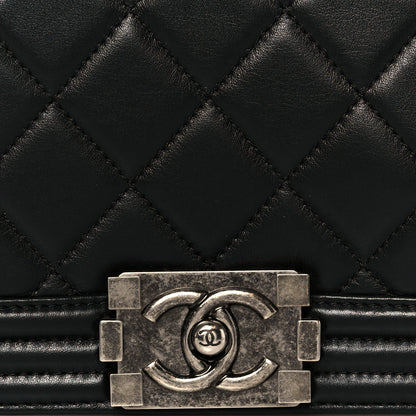 Calfskin Quilted Medium Boy Flap Black