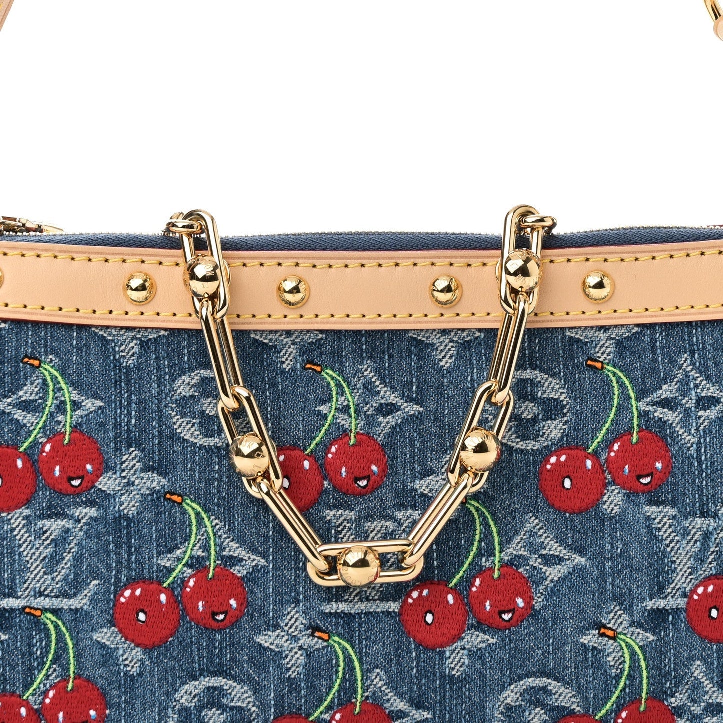 LV X TM Monogram Denim Cerises Pochette Accessories Blue