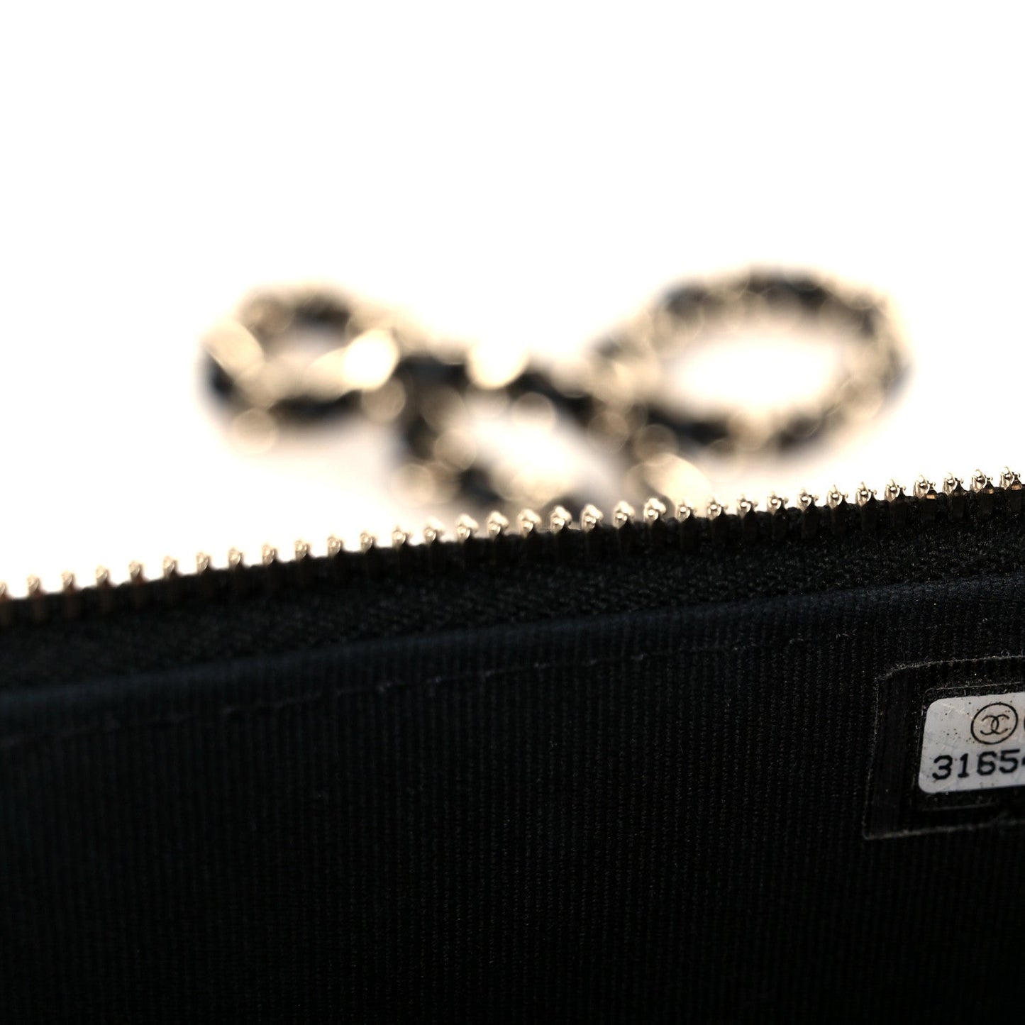 Lambskin Quilted Small Top Handle Vanity Case With Chain Black