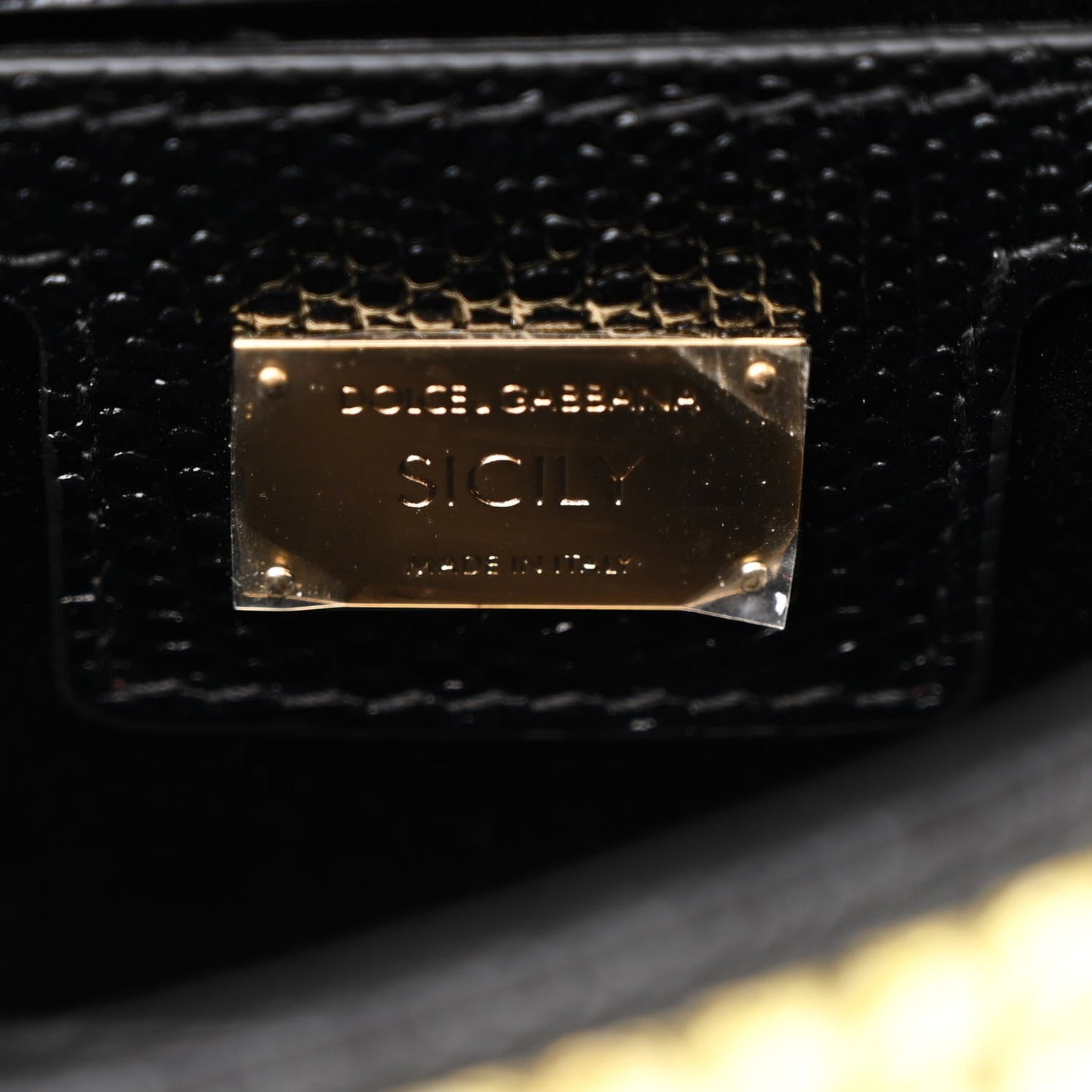 Stampa Iguana Embossed Crystal Small Miss Sicily Satchel Gold