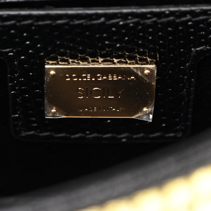 Stampa Iguana Embossed Crystal Small Miss Sicily Satchel Gold