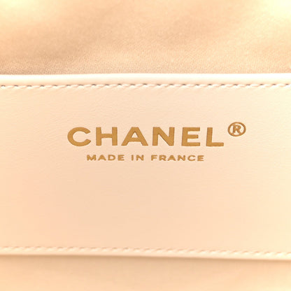 Caviar Quilted Small Chanel 25 Handbag White