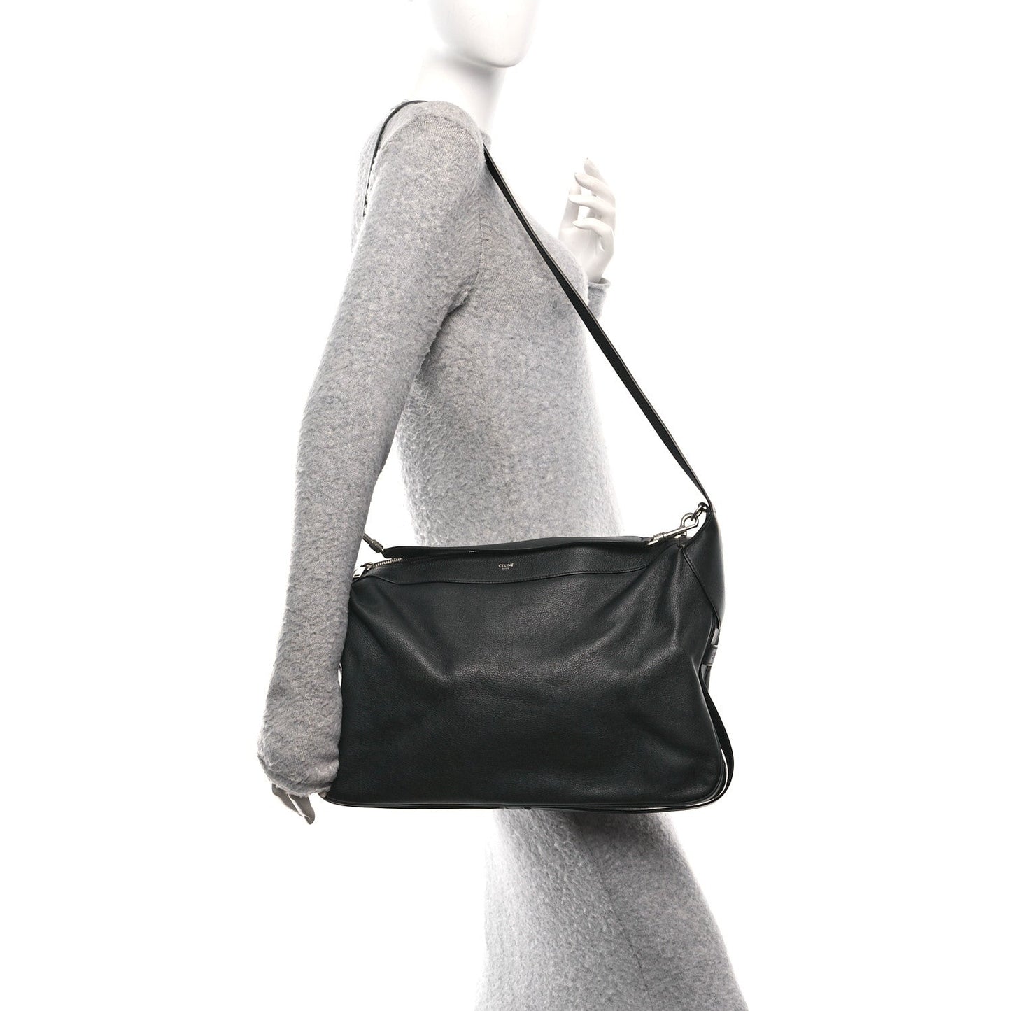 Supple Calfskin Weekend Romy Shoulder Bag Black
