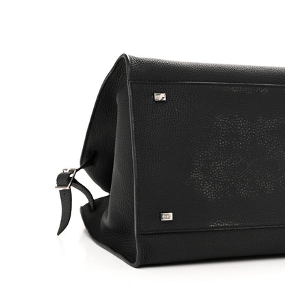 Matte Grained Calfskin Soft Margaux 15 Black