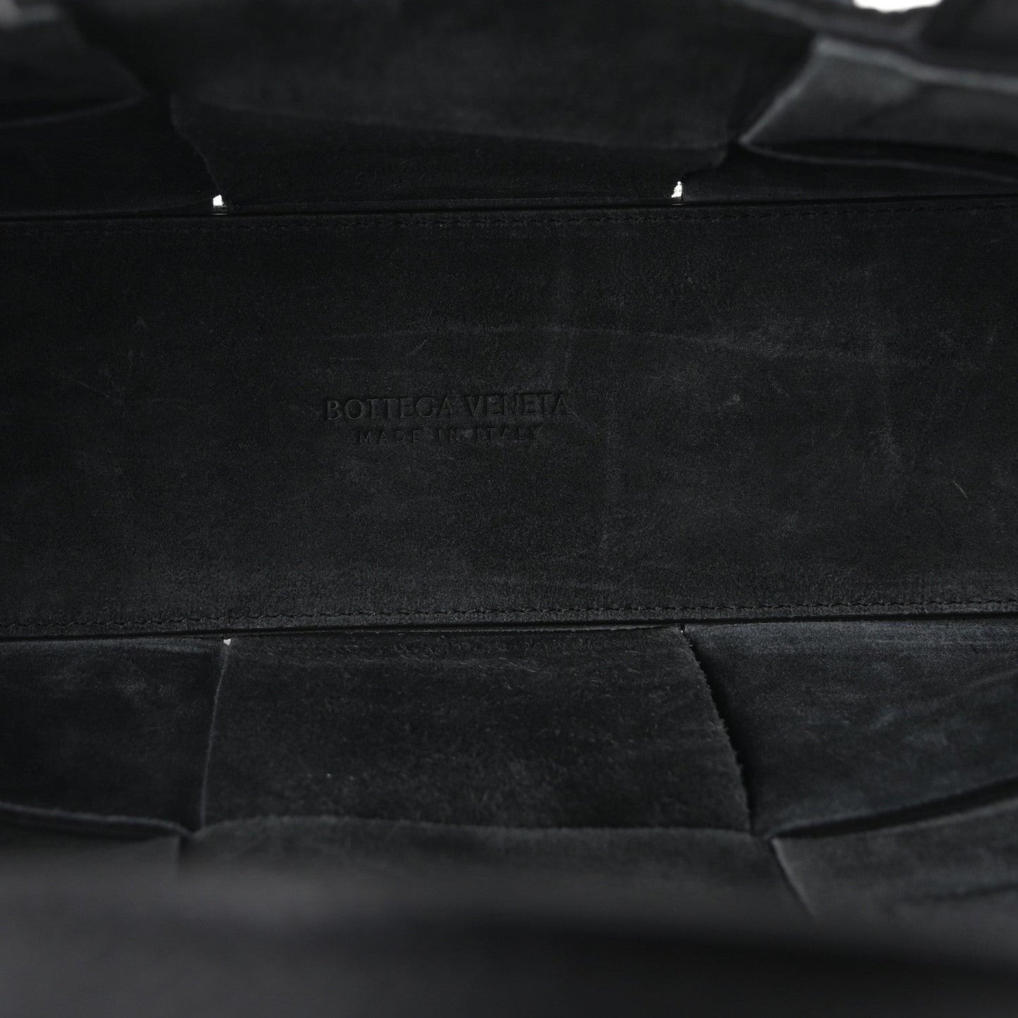 Grained Calfskin Intrecciato Mini Arco Tote Black