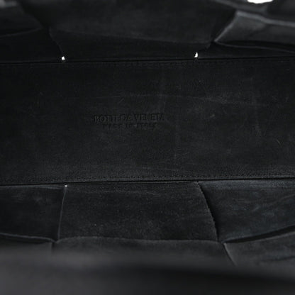 Grained Calfskin Intrecciato Mini Arco Tote Black