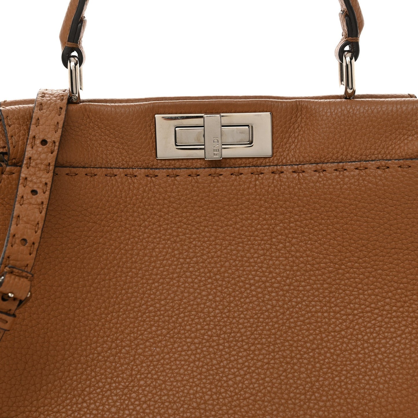 Cuoio Romano Selleria Bi-Color Medium Peekaboo Iconic Satchel Mou Deserto