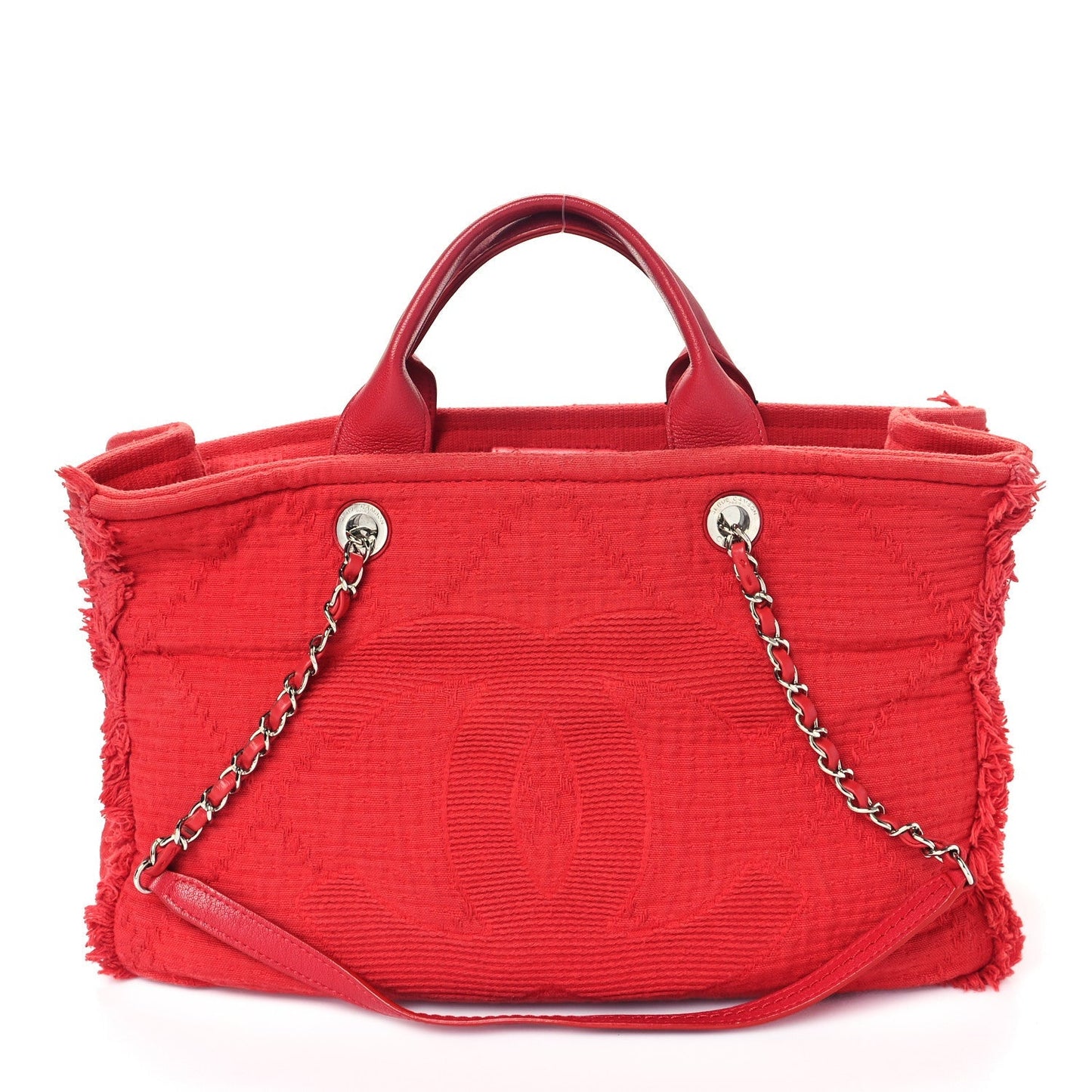 Canvas Large Double Face Shopping Tote Red