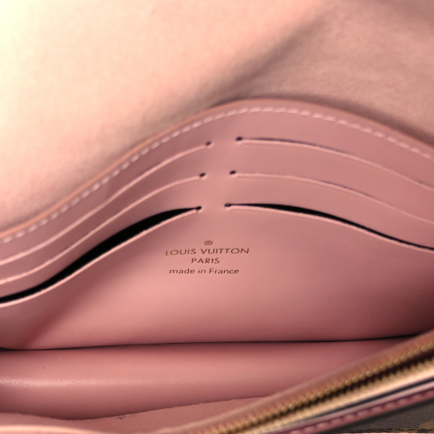 Monogram Flore Chain Wallet Rose Ballerine