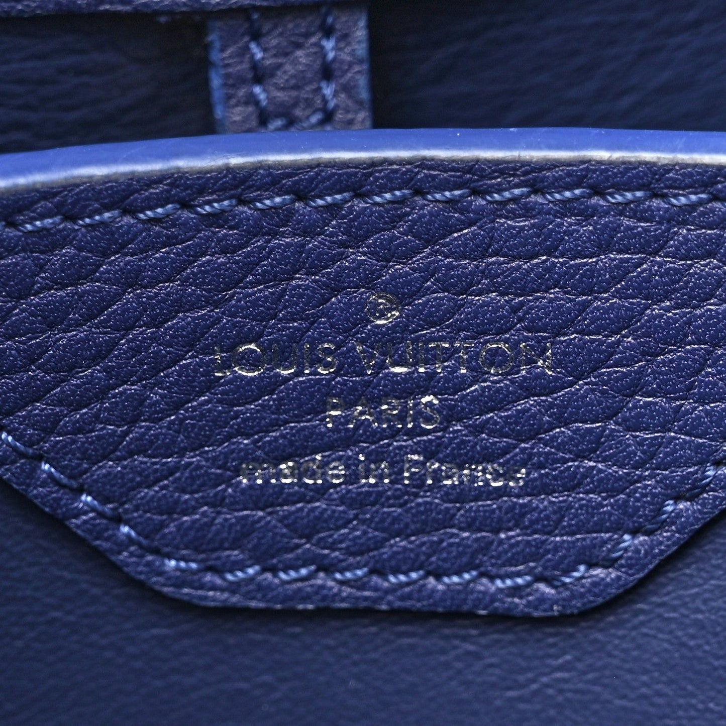 Taurillon Snakeskin Capucines BB Dark Blue