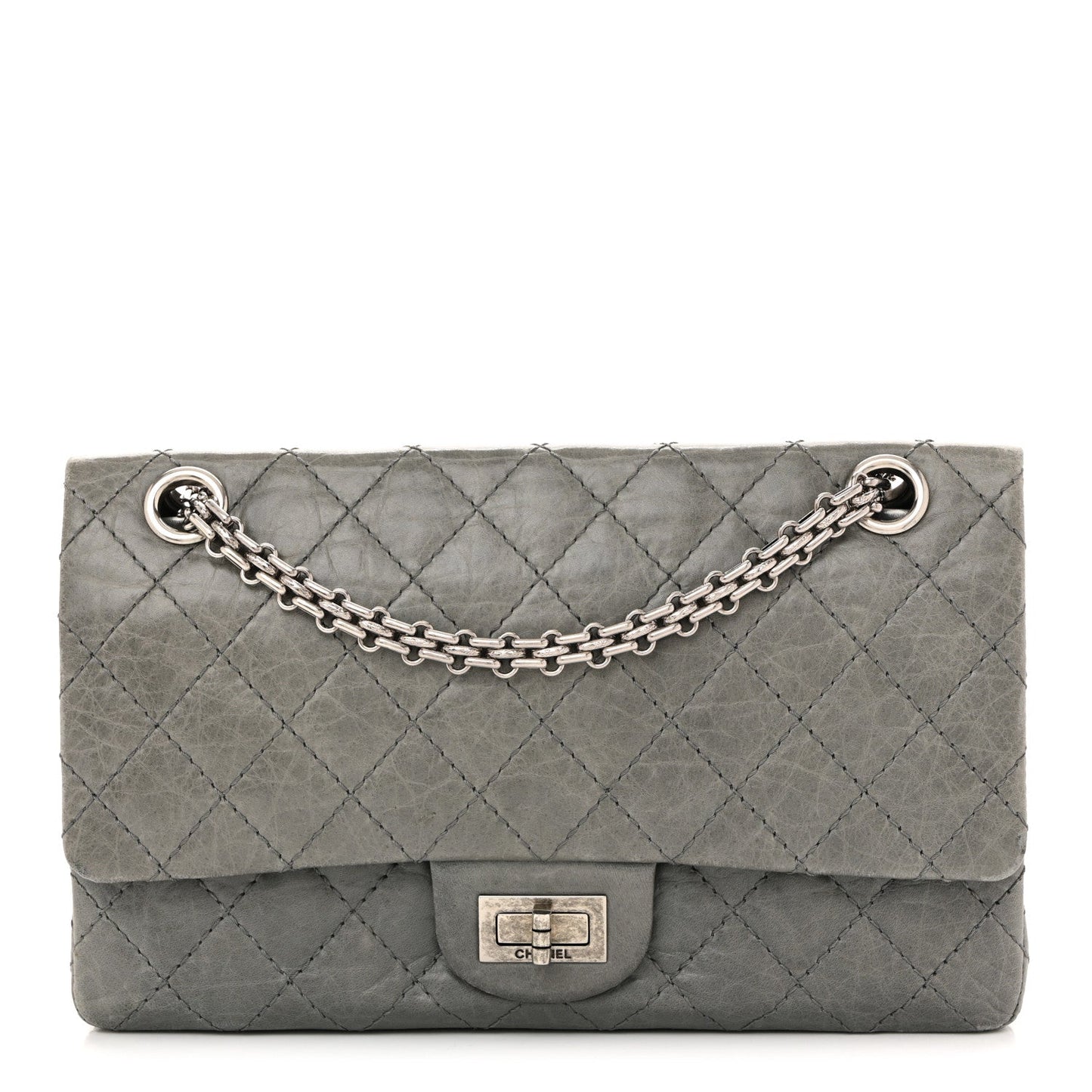Aged Calfskin Quilted 50th Anniversary 2.55 Reissue Flap 225 Grey