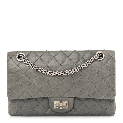 Aged Calfskin Quilted 50th Anniversary 2.55 Reissue Flap 225 Grey