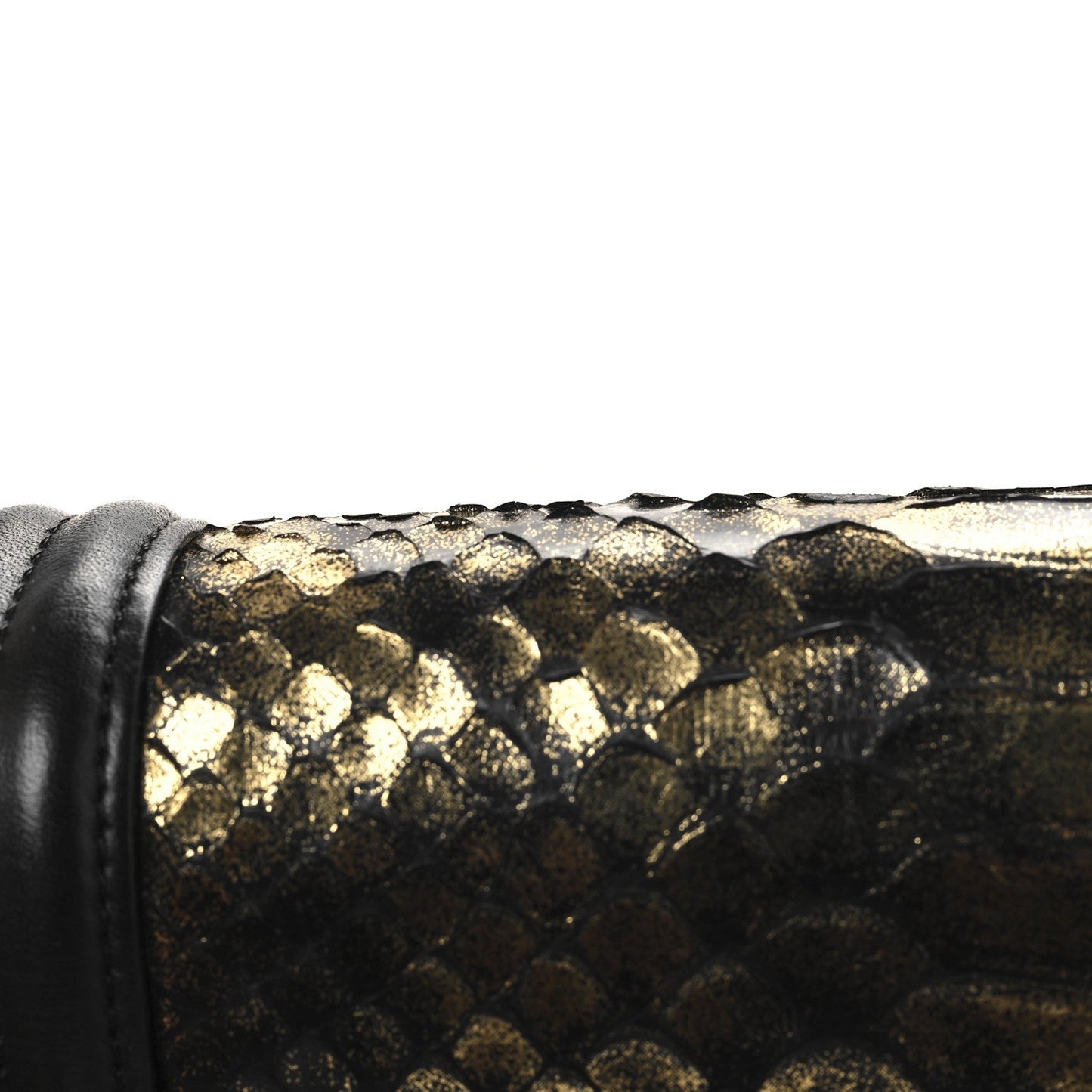 Snakeskin Calfskin Small Boy Flap Gold