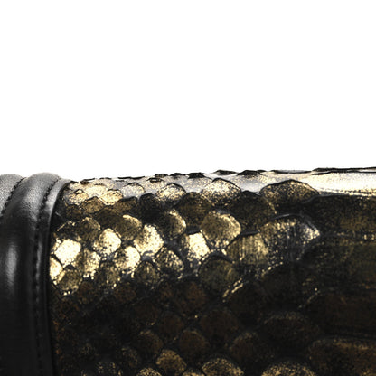 Snakeskin Calfskin Small Boy Flap Gold