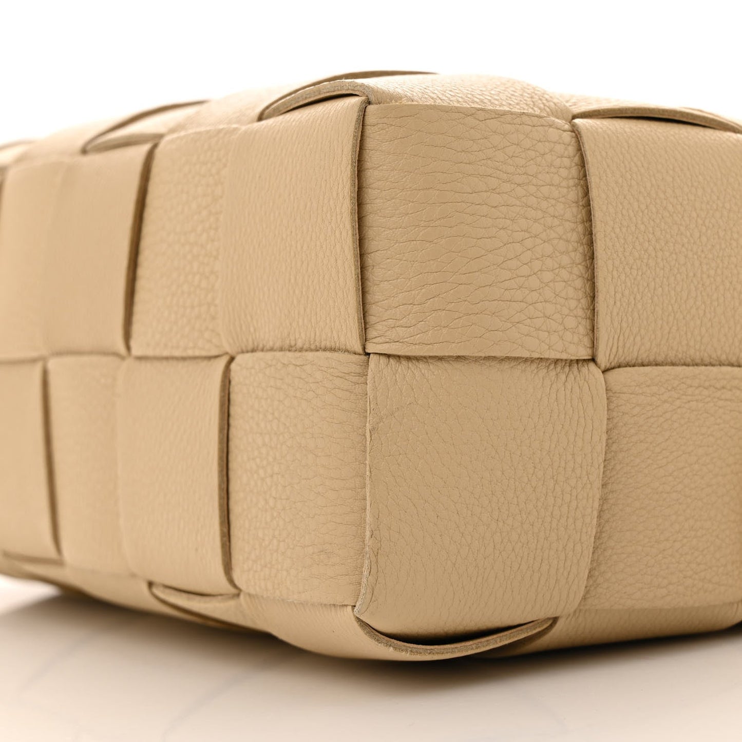 Grained Calfskin Maxi Intrecciato Brick Cassette Bag Porridge
