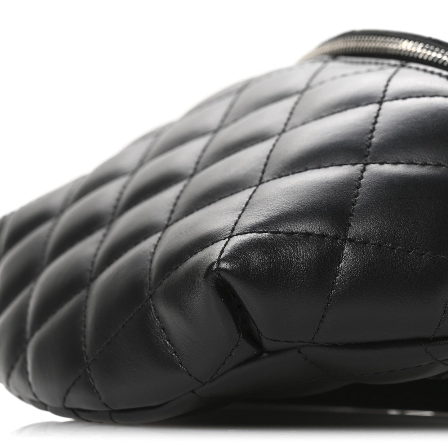 Calfskin Quilted Waist Belt Bag Black