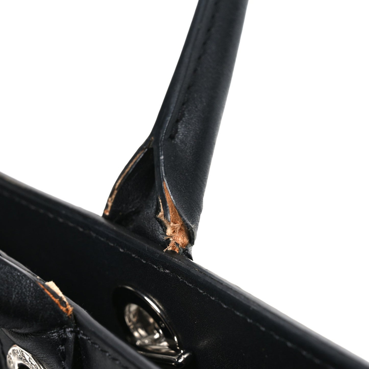 Aged Calfskin Quilted Be CC Tote Black