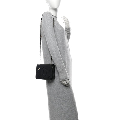 Lambskin CC Mania Flap Bag Black