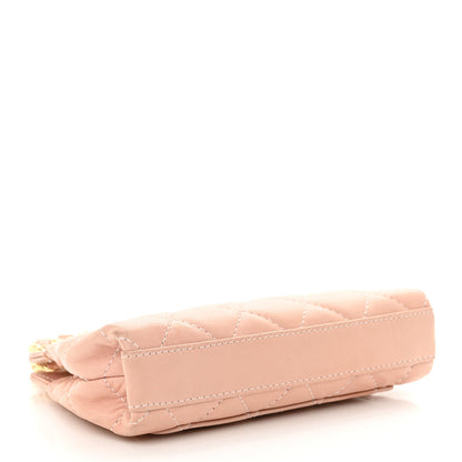Lambskin Quilted Mini Evening Bag Pink