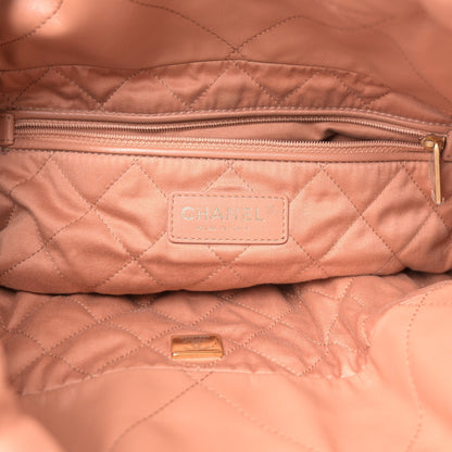Shiny Calfskin Quilted Chanel 22 Brown