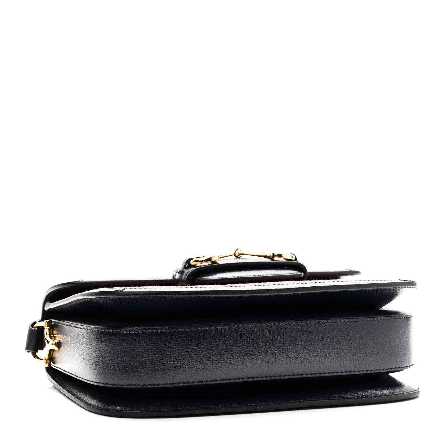 Lanzo Stretch Cord Azalea Calfskin Horsebit 1955 Shoulder Bag Lipstick Rose Blue