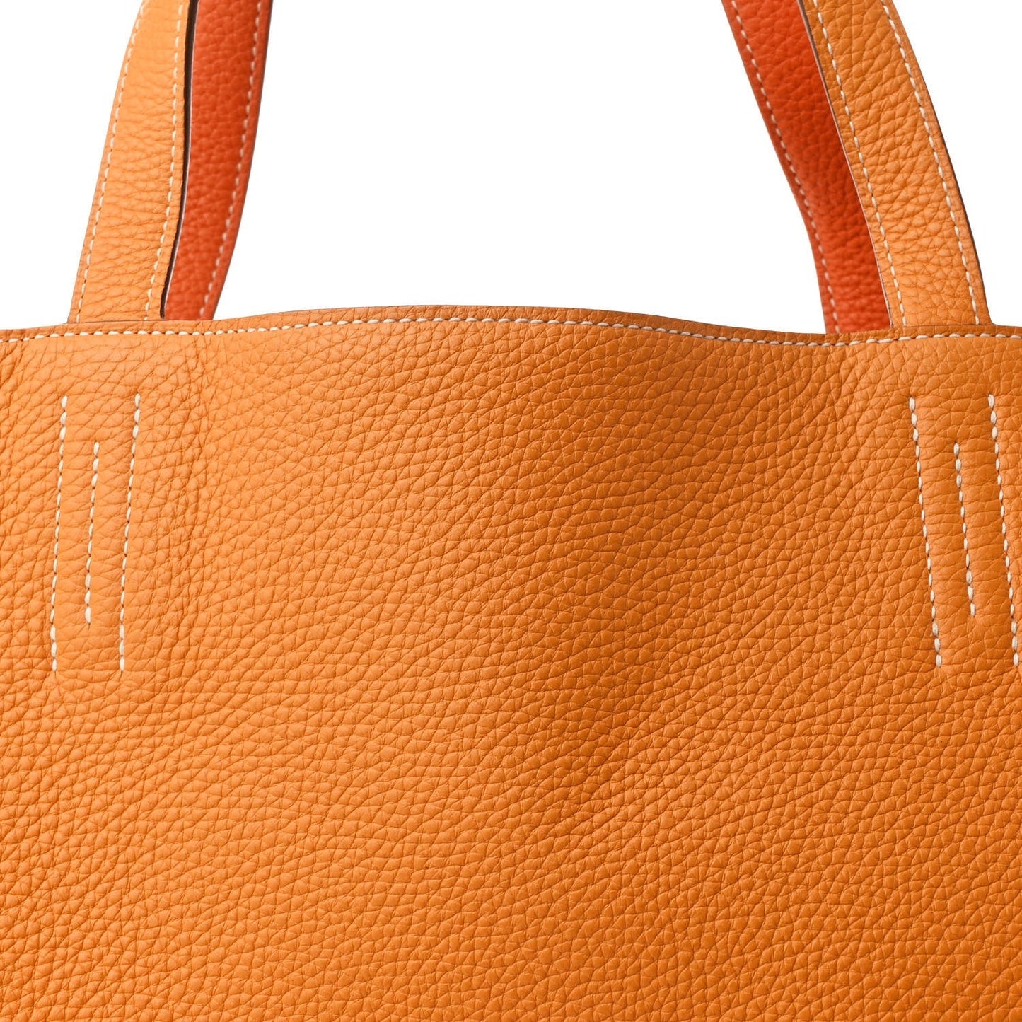 Taurillon Clemence Double Sens 36 Reversible Tote Moutarde Orange