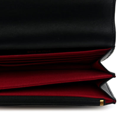 Lambskin Quilted Mini Sweet Camellia Wallet on Chain WOC Black