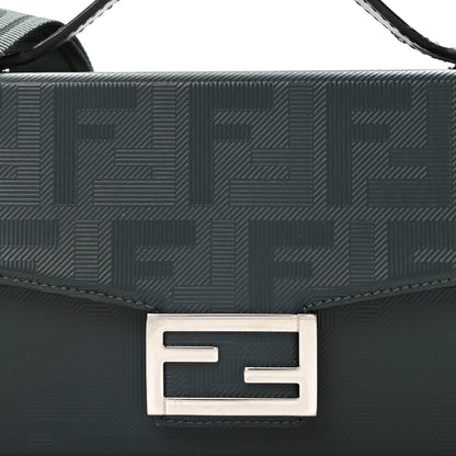 Vitello King FF Lines Embossed Baguette Soft Trunk Verde Inglese