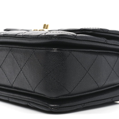 Caviar Quilted Mini Coco First Flap Black