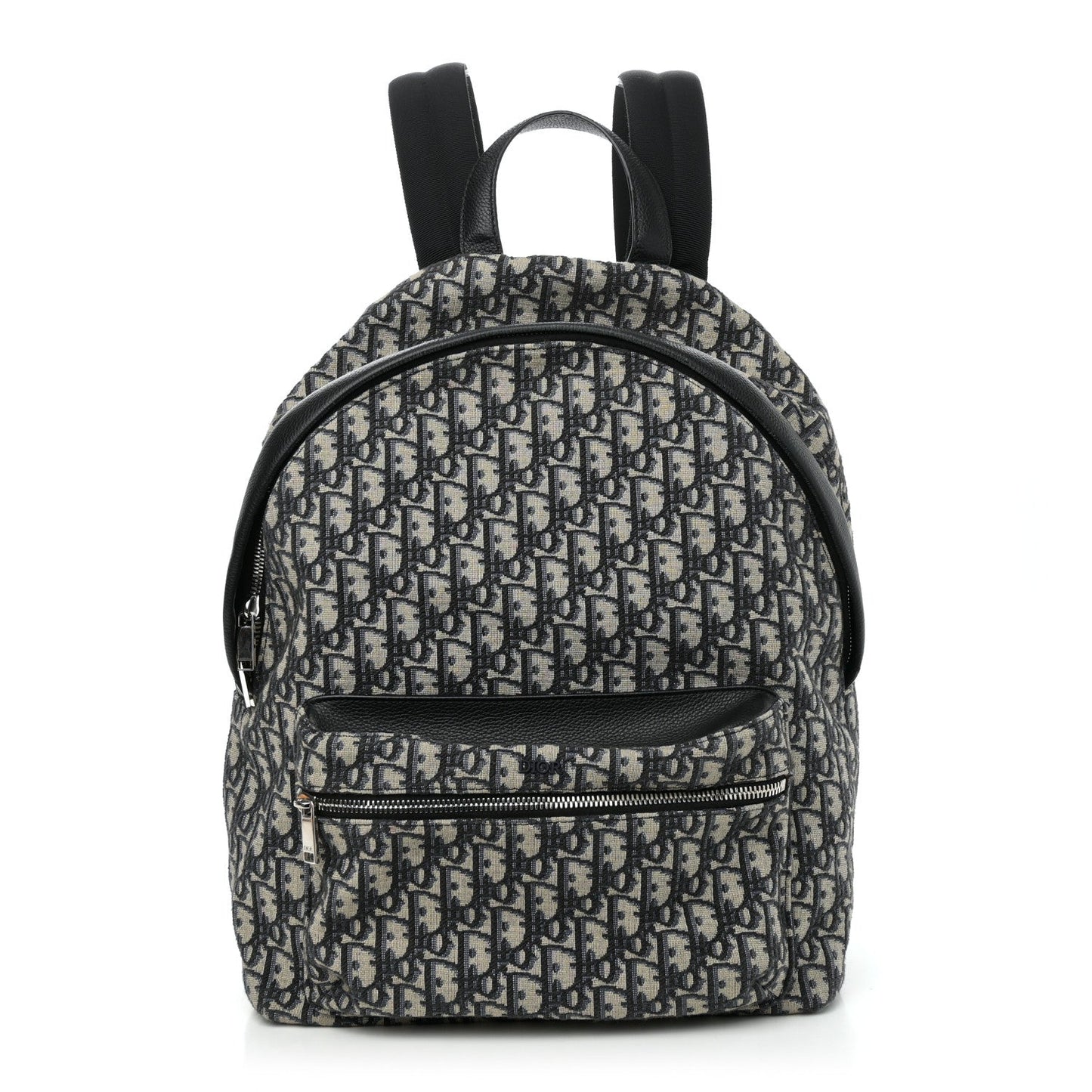 Oblique Calfskin Rider Backpack Beige Black