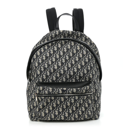 Oblique Calfskin Rider Backpack Beige Black