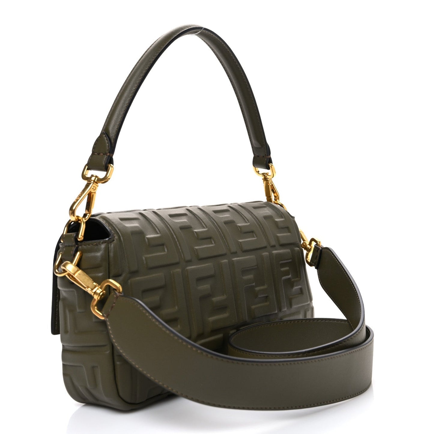 Nappa FF 1974 Embossed Baguette Avocado