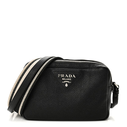 Vitello Daino Soft Camera Crossbody Black
