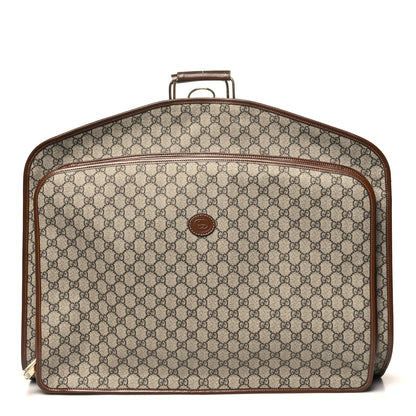 GG Supreme Monogram Azalea Calfskin Retro Interlocking G Hanger Garment Bag Beige Ebony Brown Sugar