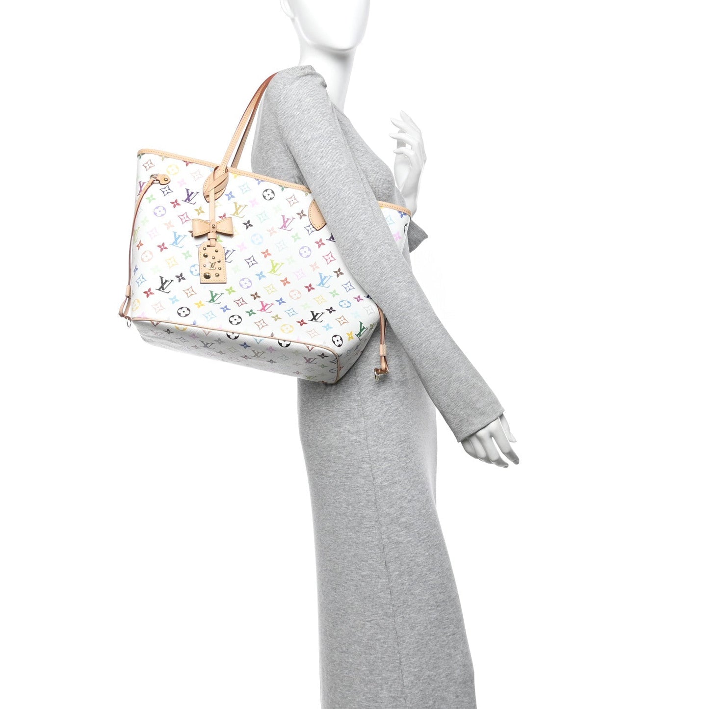 LV X TM Monogram Multicolor Neverfull MM White