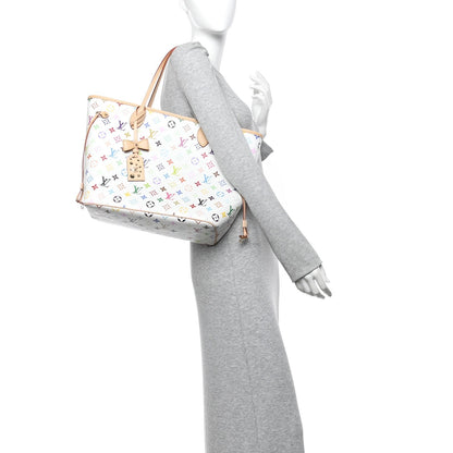 LV X TM Monogram Multicolor Neverfull MM White