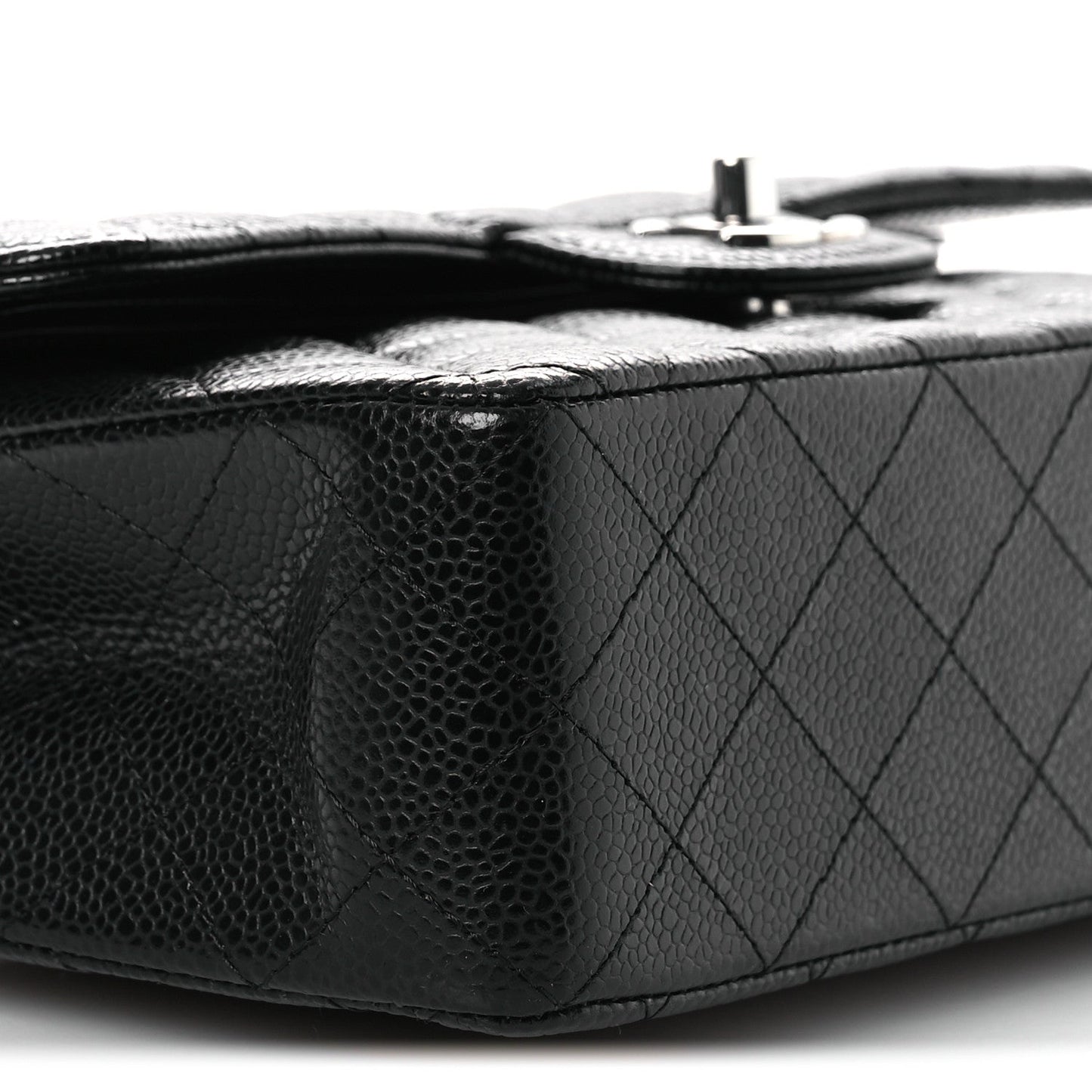 Caviar Quilted Small Double Flap Black