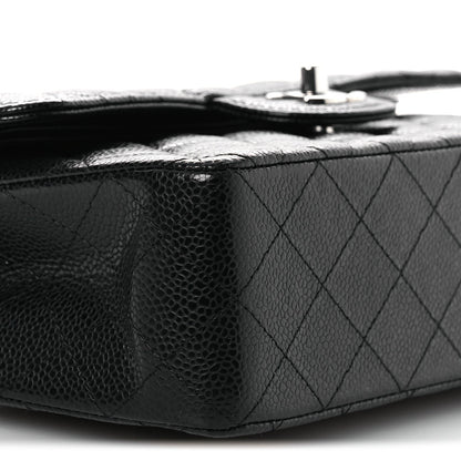 Caviar Quilted Small Double Flap Black