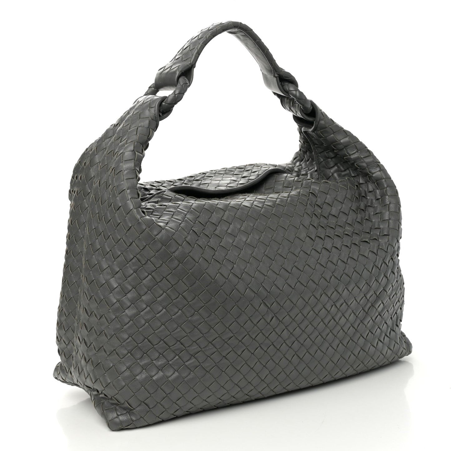 Nappa Intrecciato Sloane Hobo Ferro Gray