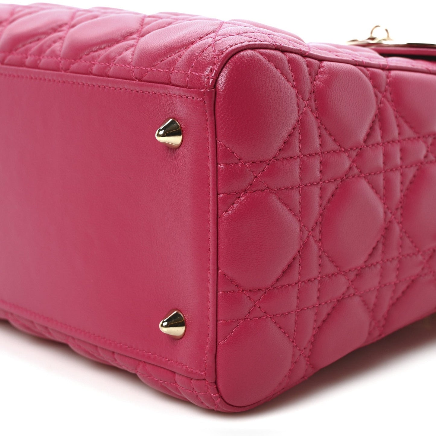 Lambskin Cannage Medium Lady Dior Fuchsia