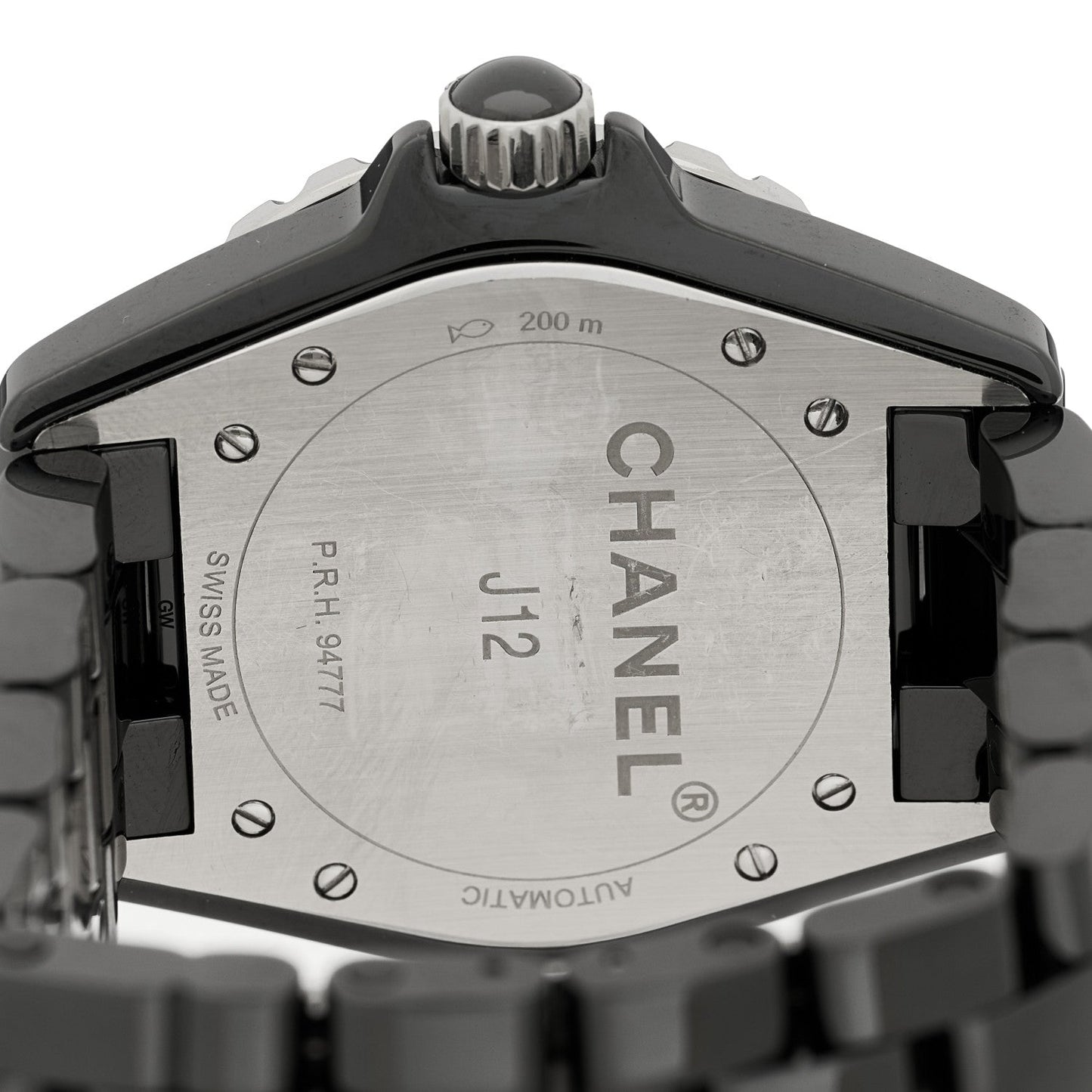 Stainless Steel Ceramic 38mm J12 Phantom Automatic Watch Black