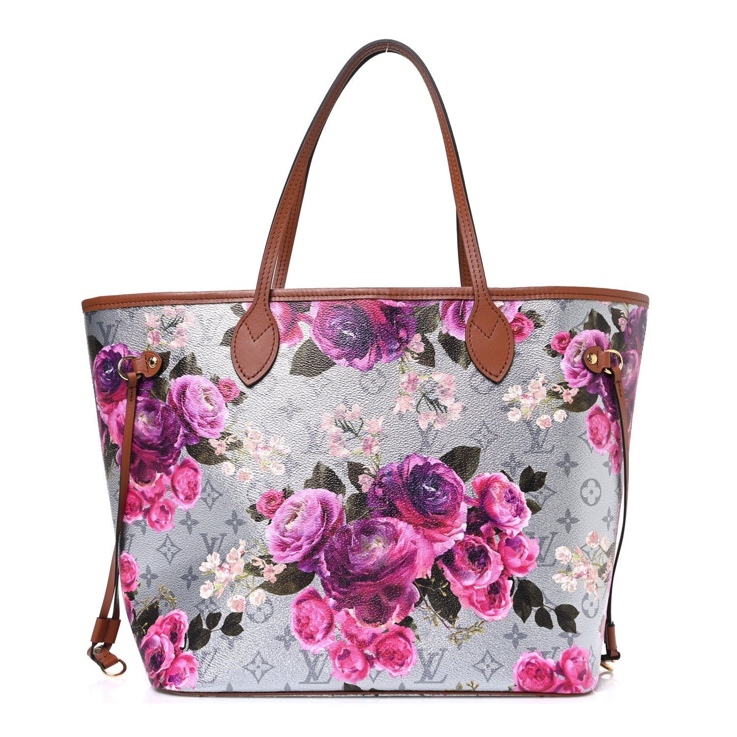 Metallic Monogram LV Garden Neverfull MM Silver