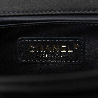 Velvet Quilted Small Camellia Flap Black